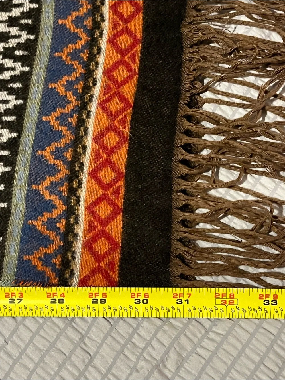 Preston & York Southwestern Geometric Fringe Scarf Acrylic Made in Germany